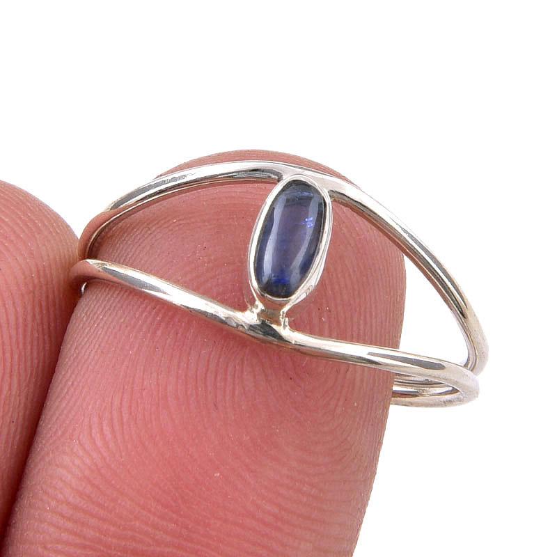 

Natural Kyanite Gemstone Handmade 925 Sterling Silver Jewelry Ring Size 8.5 R1w51