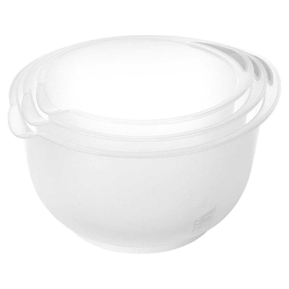 Non-Slip Kitchen Mixing Bowls with Measuring Scales 1.5L 2L 2.5L 3-Piece Set