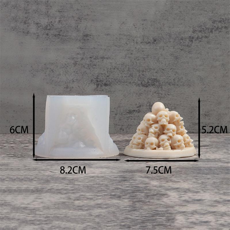 New Skull Series Silicone Candle Mold DIY Halloween Skull Sculpture Crafts Plaster Epoxy Resin Casting Tool Holiday Decor Gifts
