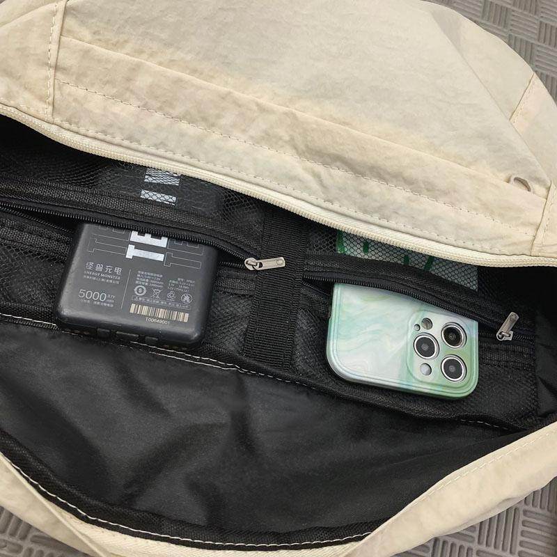 Commuter Shoulder Bag Solid Color Crossbody Bag Student Lightweight Sports Nylon Chest Bag