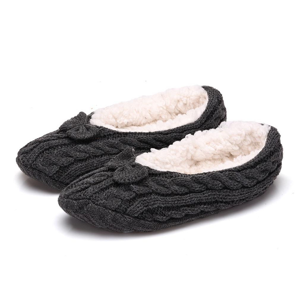 

Knitted Coral Fleece Socks Women Men Winter Floor Socks Fashion Sleeping Socks Girls L-Bow Dark
