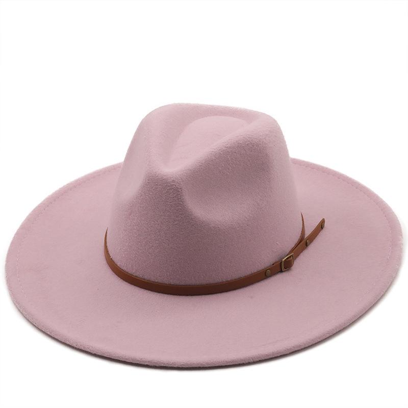 Freedom Outdoors Women's White Oversized Brim Woolen Fedora Hat For Men And - Autumn/Winter Jazz Hat, British Vintage Style, Trendy Felt Hat 56-58Cm