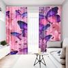 Pinkish Purple Butterfly Print Curtains Suitable Bedroom Living Room Kitchen Decoration Home Window Decor Set Of 2 Made Polyester Great
