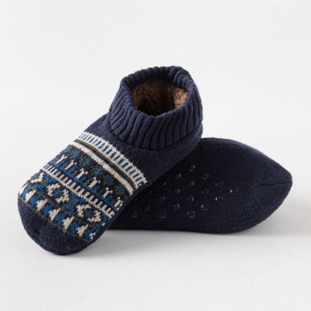 Stripe Winter Floor Ankle Shoes Non-slip Coral Fleece Socks Breathable Thicken Warm Socks  Home