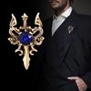 Retro Dragon Blade Brooch Men Animal Rhinestone Lapel Pin Suit Shirt Badge Jewelry Gift Accessories