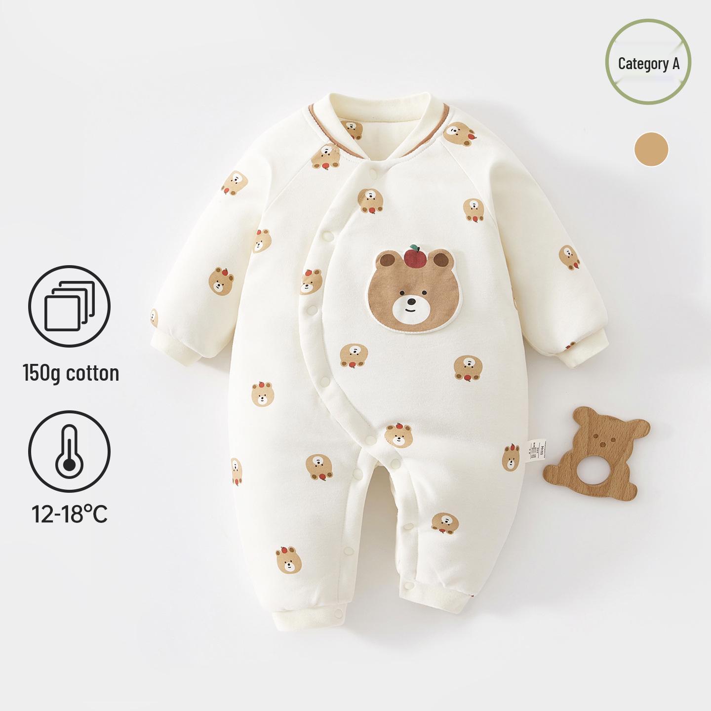 

150g Quilted Cotton Baby Bodysuit - Thick, Class A, Autumn/Winter Newborn Homewear up to 8.5kg