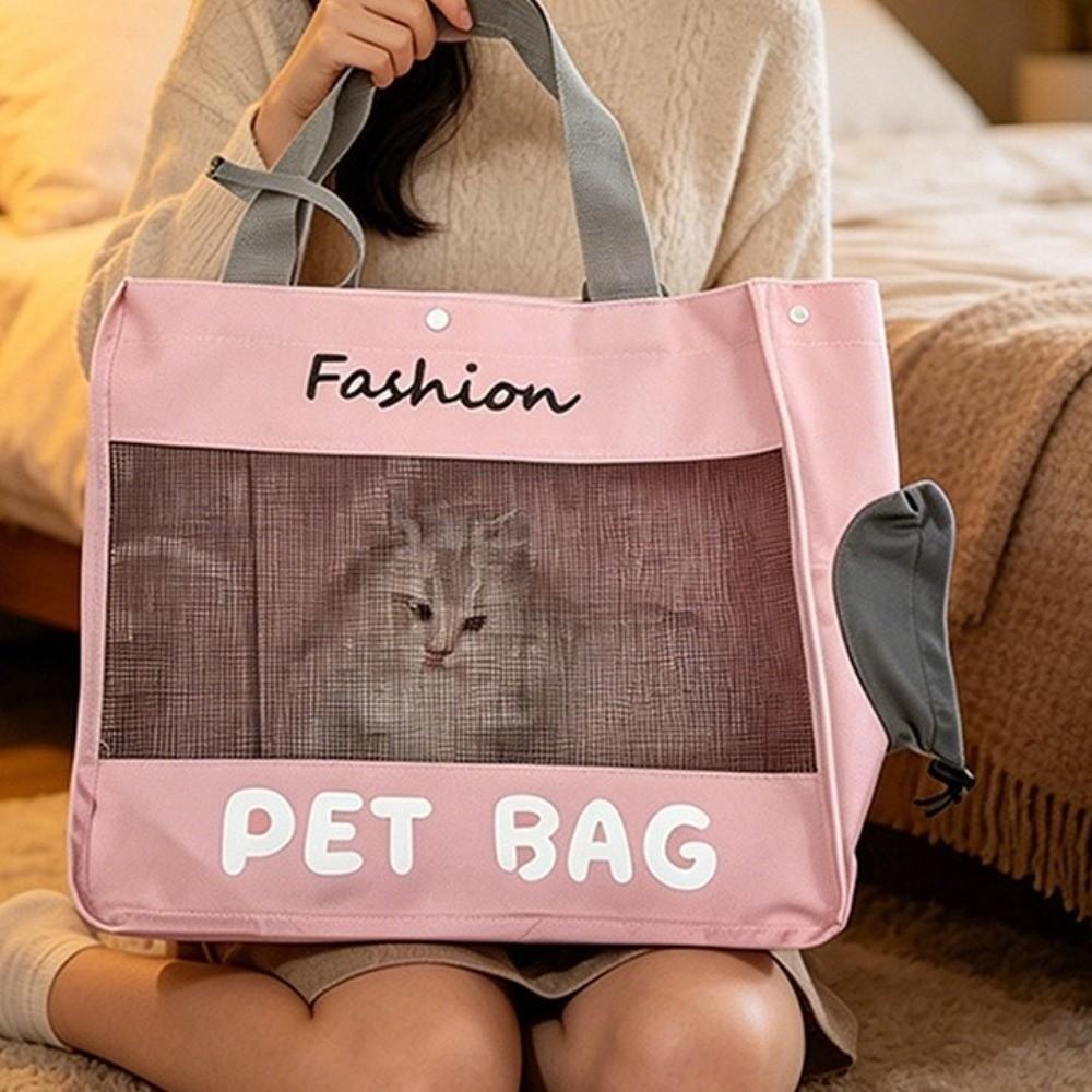 Large Capacity Pet Carrier Bag Soft Breathable Cat Shoulder Bag Cats Carrying Case Camping
