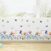 1Pc Watercolour Flower Butterflies Wall Stickers Children's Room Decor Home Essentials Bedroom Decoration Living Room Wall Decal