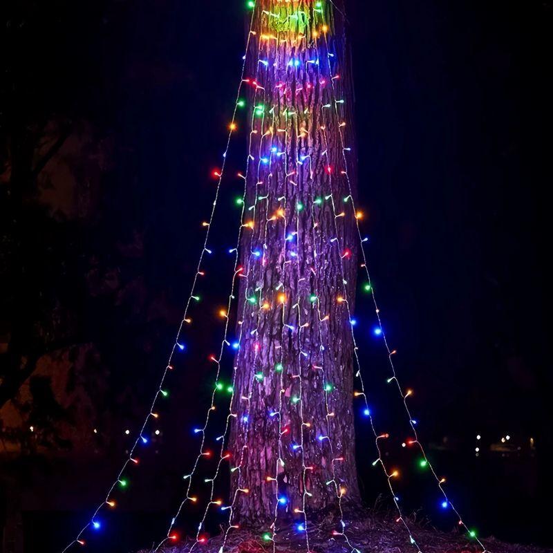 Outdoor Solar Star Waterfall String Lights