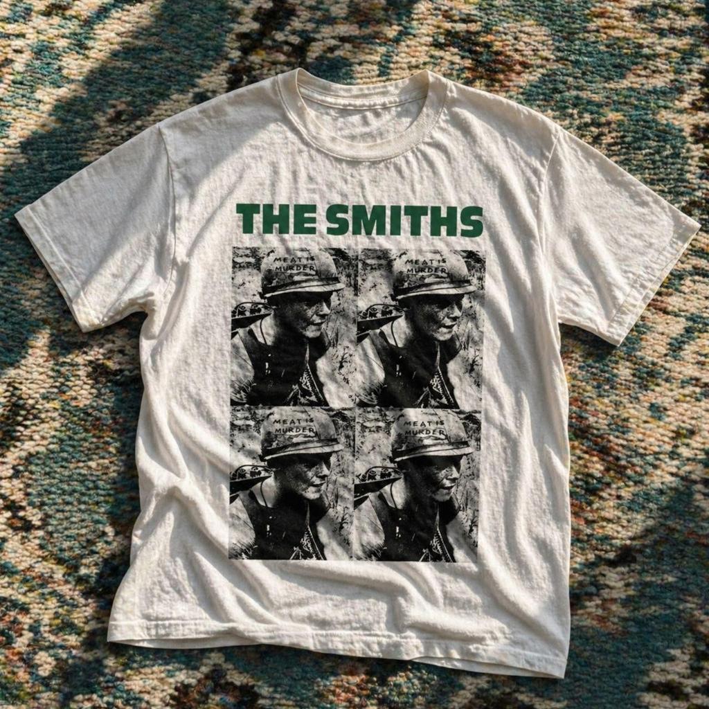 The Smiths Weißes Grafik-T-Shirt Indie-Rock-Band Foto-Print Unisex-T-Shirt