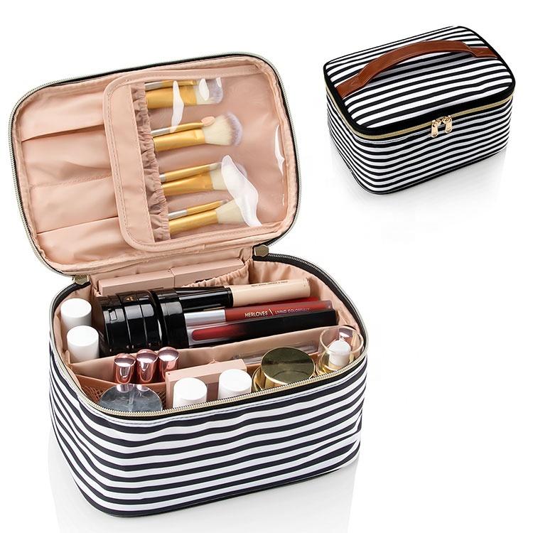 Relavel Portable Cosmetic Bag Travel Makeup Organizer case Make up Bag Large Makeup Bag for Women with Cosmetics Toiletries