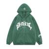 Suéter retro americano con cremallera sudadera gótica con estampado de letras y estrellas chaqueta casual una pieza