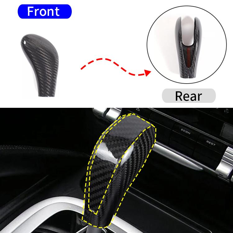 Real Carbon Fiber Center Console Gear Shift Knob Decor Cover for Porsche Cayenne 2004-2007 Interior Protective Trim