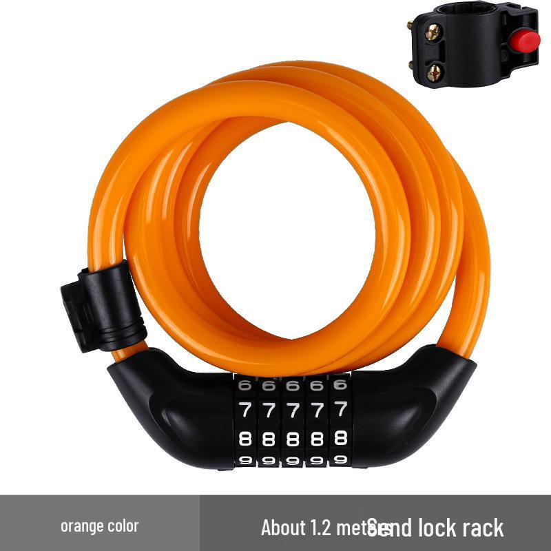 Five-Digit Combination Cable Lock for Bicycles and E-Bikes - Anti-Theft Steel Loop Lock for Mountain Bikes