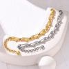Woman Chain Bracelet For Girls Dainty Stainless Steel Jewelry Heart Links Wristband Mom Girlfriend Valentine's Day Gift