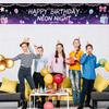 Birthday Decoration Banner Large Happy Yard Sign, 70 x 15 Inch Neon Cyberspace Theme Outdoor Backdrop for Boys Girls Party Supplies Portable