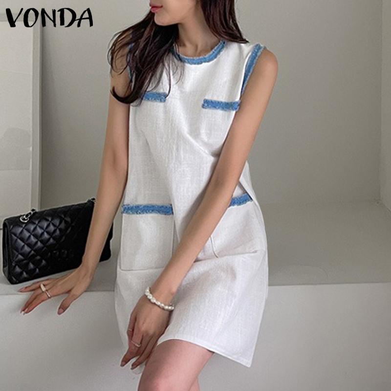 

VONDA Летнее женское мини-платье без рукавов цвета майки
