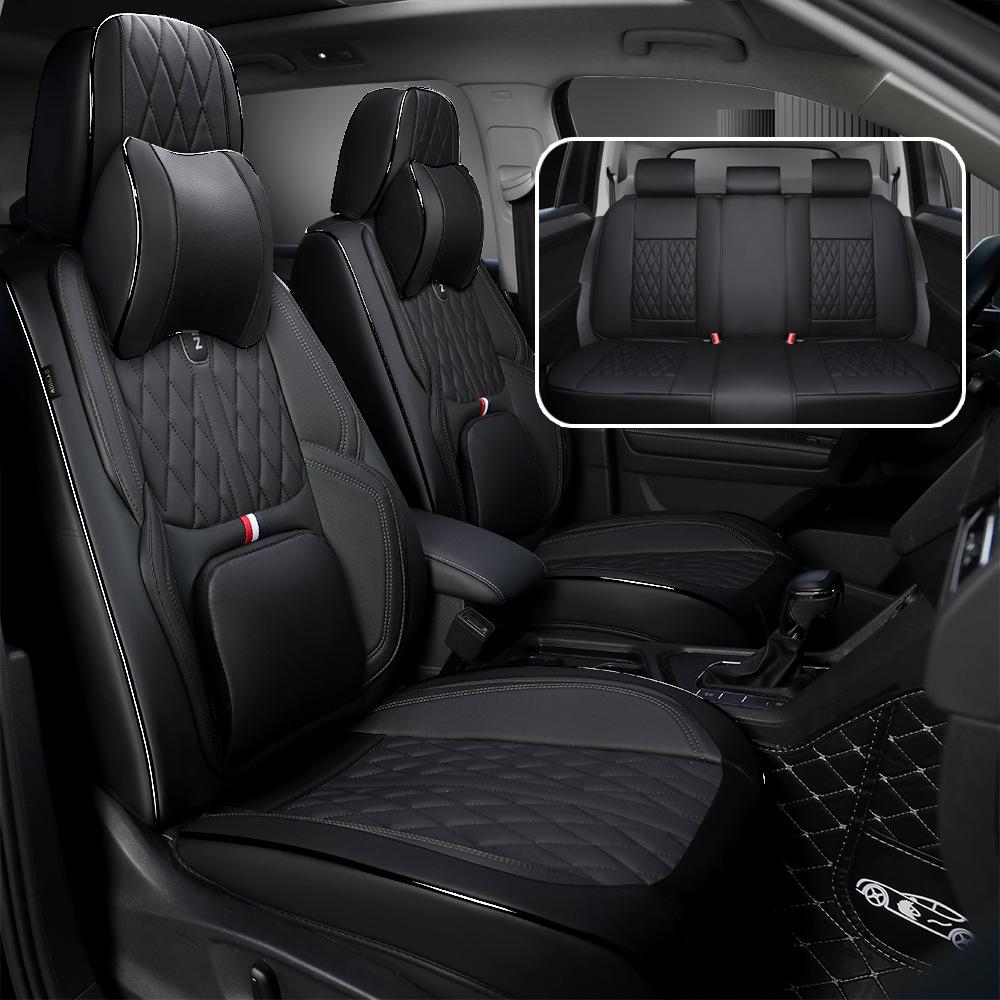 Universal Nappa Leather Car Seat Cushion Set: All-Season, Full Surround, Five-Seat Cover