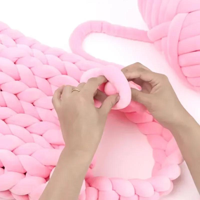 1KG Samt Füllung Chunky Riesen Garn 3cm Dick Handgemacht Wolldecke Linie DIY Handstricken Schal Garn Häkeldecke Teppiche