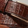 Daks Brown Crocodile Tail Premium Leather Bronze Buckle Belt Dbbe6e395w3