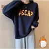 New Lazy Style Round Neck Sweatshirt for Women for Autumn and Winter, Korean Style, Versatile Loose Top Coat Plus Velvet Sweatshirt
