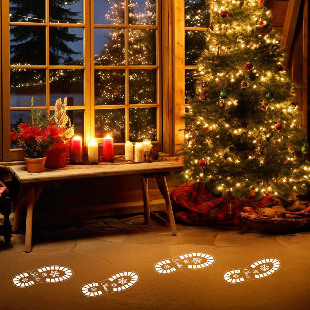 Christmas Snow Footprints in The Bedroom, Living Room, Entrance Hall, Festive Atmosphere Decorations, Stickers