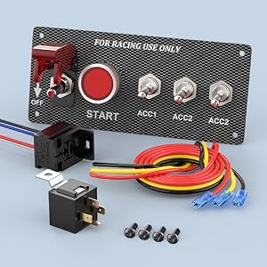 12V Racing Car Ignition Switch Panel Engine Start Stop Ignition Push Buttons LED Toggle Switch Panel Carbon For Truck