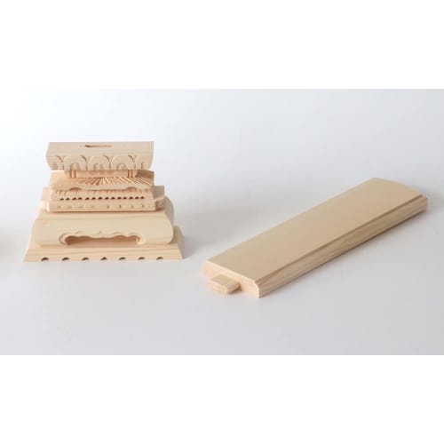 Set of 10 Medium-sized 8-inch (8.0-inch) White Wood Memorial Tablets, Total Height 33.5cm, Wooden, for 49th Day Memorial Services