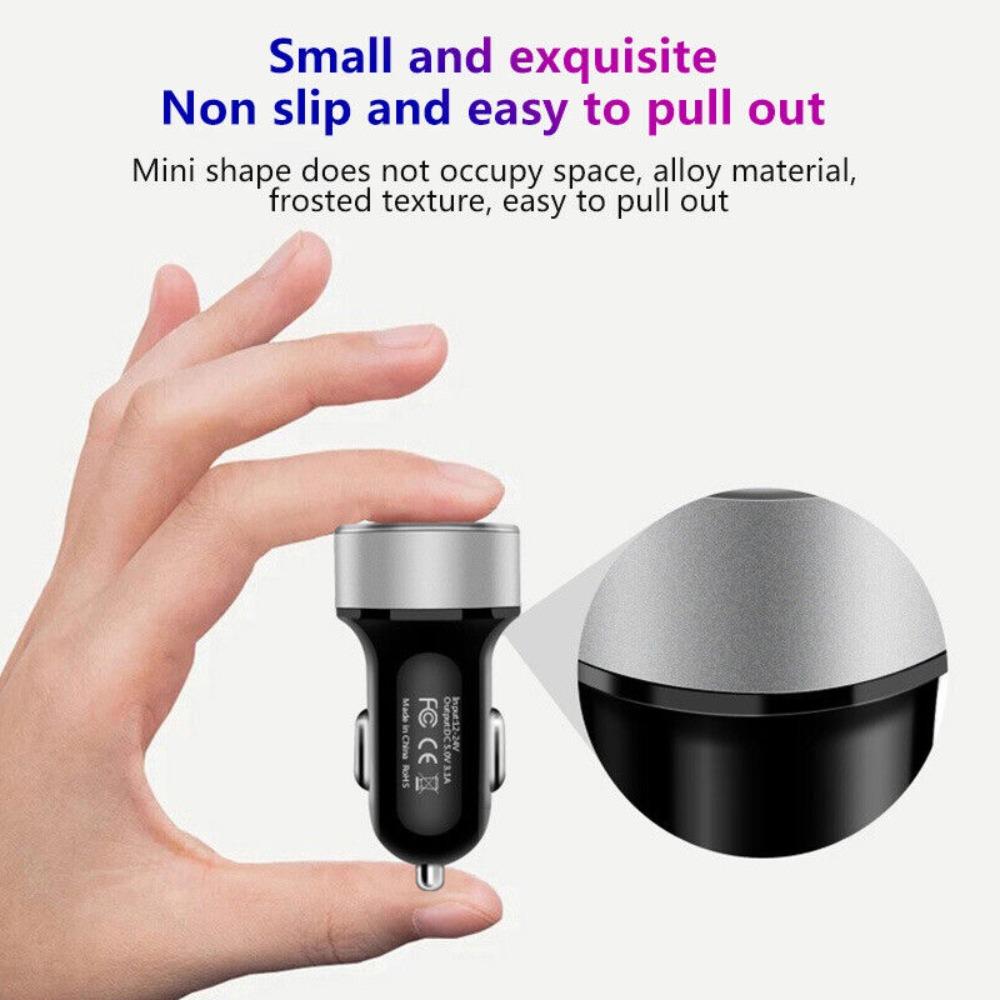 Phone LED Voltmeter Socket Cigarette Lighter For iPhone For Samsung 2-Port Adapter Car Charger