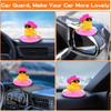 Duck Car Ornaments Yellow Duck Car Dashboard Decorations Set with Sunglasses, Swimming Ring Kids Bath Toys Home Duck Decoration