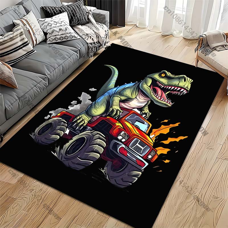 Truck Monster Dinosaur Pattern Living Room Bedroom Carpet Bedside Bathroom Floor Mat 15 Size Area Rug Kid's Room Home Decor
