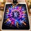 Flannel BlanketChelsea FC Warm Soft Throw Blanket for Indoor Sofa Bed Living Room Use