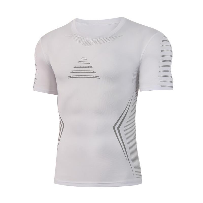 Men s Quick-Dry Athletic Tee - Breathable, Sweat-Wicking, Tight-Fit for Running and Fitness M