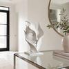 3D Printed Abstract Face Sculpture, Minimalist Embracing Bust Art Decor, Matte White Modern Luxury Home Ornament, Romantic Gift for Couples