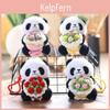Panda Holding Flowers Plush Keychain Cute Animal Bag Charm For Kids And Teens