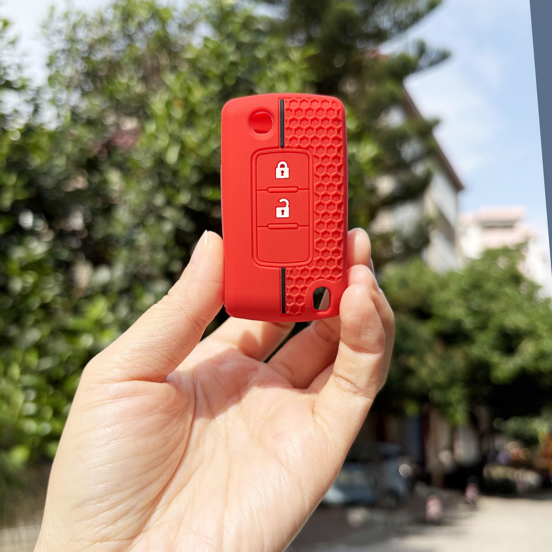 

Silicone Keychain Key Case For Mitsubishi Xpander Eclipse Cross MQ MR Mirage Outlander ASX Pajero ASX Modified Flip Key Caps красный