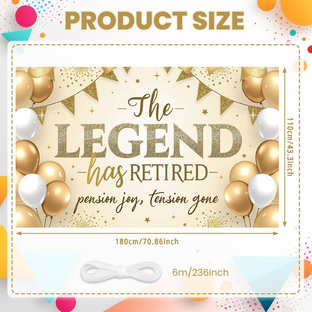Pension Party Backdrop Elegant Joyful Retirement Backdrop Retirement Banner Sparkling Background For Happy Send-off Friends