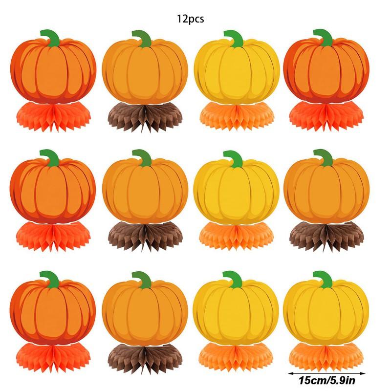 Thanksgiving Party Decorations Set With Maple Leaves Pumpkins Turkeys Table Centerpieces Honeycomb Balls Home Dining