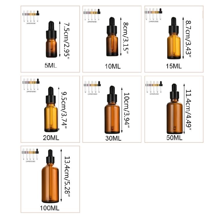 1PC Amber Dropper Bottle Leakproof Essential Oils Bottle for Storage Travel