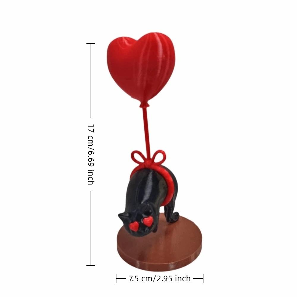 Romantic Cat Heart Balloon Decoration Suspended Black Cat Desktop Decoration  Office Desk