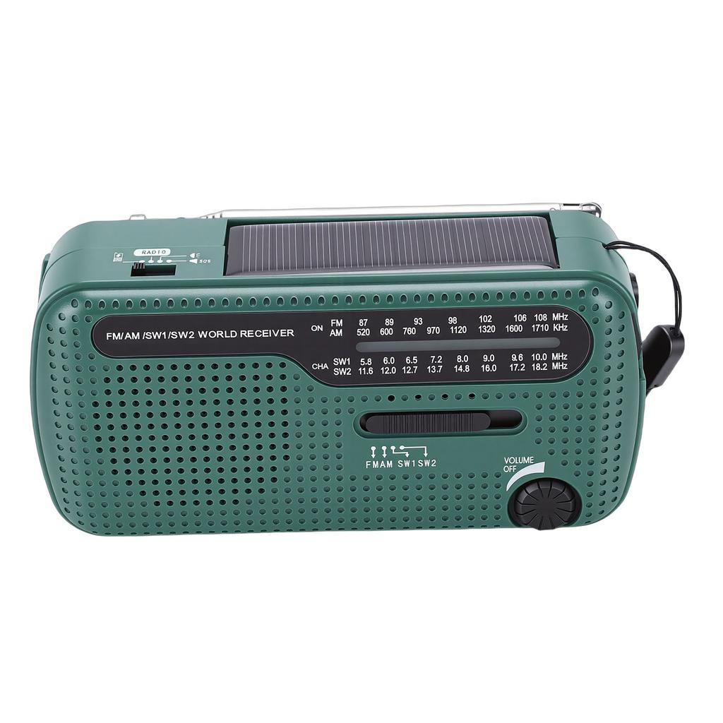 Portable Solar Radio NOAA Weather Hand Crank AM FM Shortwave Emergency Radio with LED Flashlight