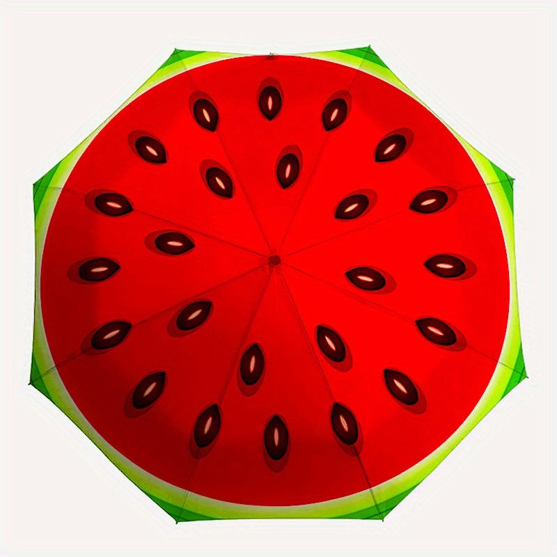 Watermelon Slice themed, Eight ribbed, Self folding Umbrella Is Suitable for Everyday Outdoor Use and Is An Ideal Gift for Friends and Famil