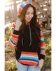 Azura Exchange Striped Patchwork Kangaroo Pocket Hoodie