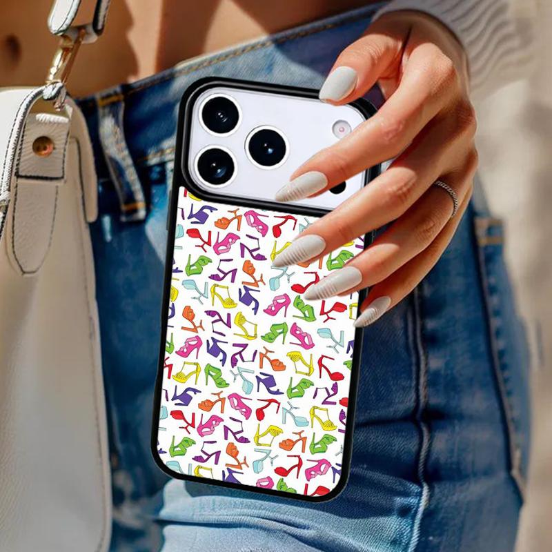 Fashion High heels Girl Flower Phone Case For iPhone 17 Air 14 15 13 12 Max Cover For Apple 14 15 16 16e 11 Pro Max Plus Coque