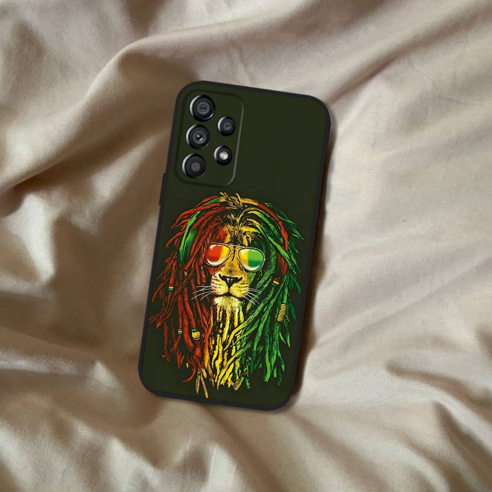 Bob Marley Rasta Lion Samsung  Black Phone Case Soft Cover  For A20,A21s,A22,A31,A32,A52,A53,A72,73,A80
