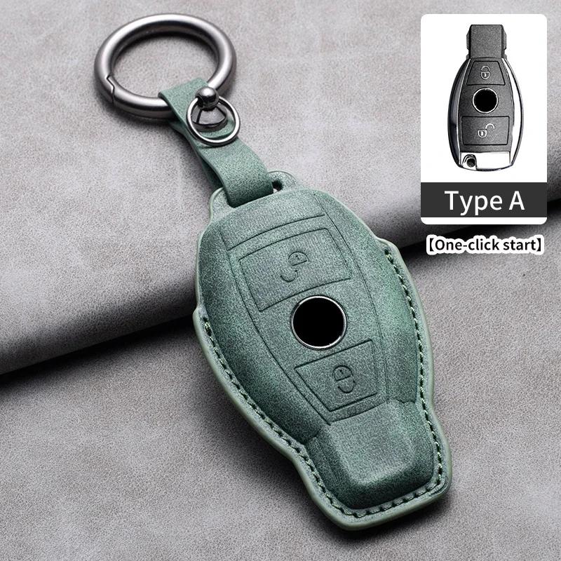 Leather Car Remote Key Case Cover Shell for Mercedes Benz A B C E Class CLS CLA GLS GLA GLK GLC AMG W176 W204 W205 W212 W463