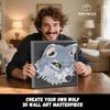 3D Animal Wolf Building Blocks Mural Wall Stercopic Painting Model Assemble Bricks Home Decor Toys Gift For Adult