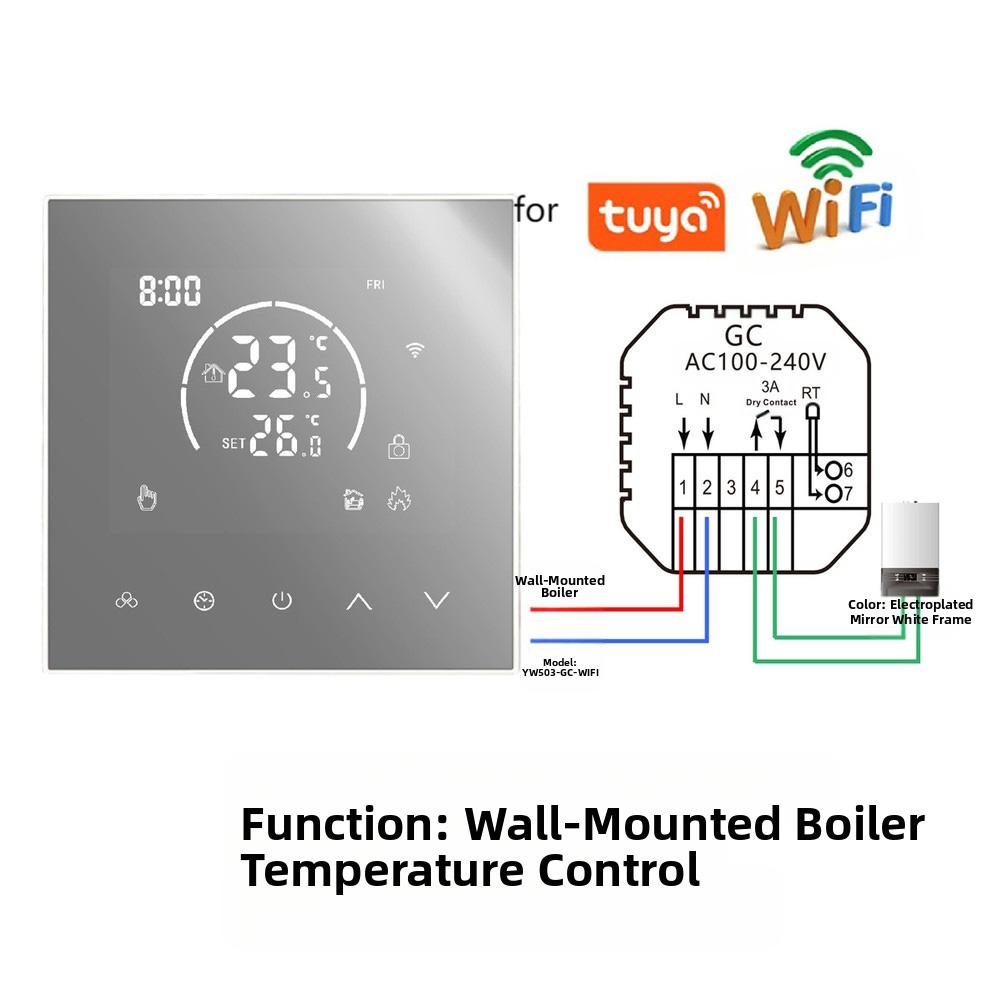 Smart For Heating Thermostat with WiFi Control Child Lock for Tuya Systems Compatible with Multiple For Heating Options