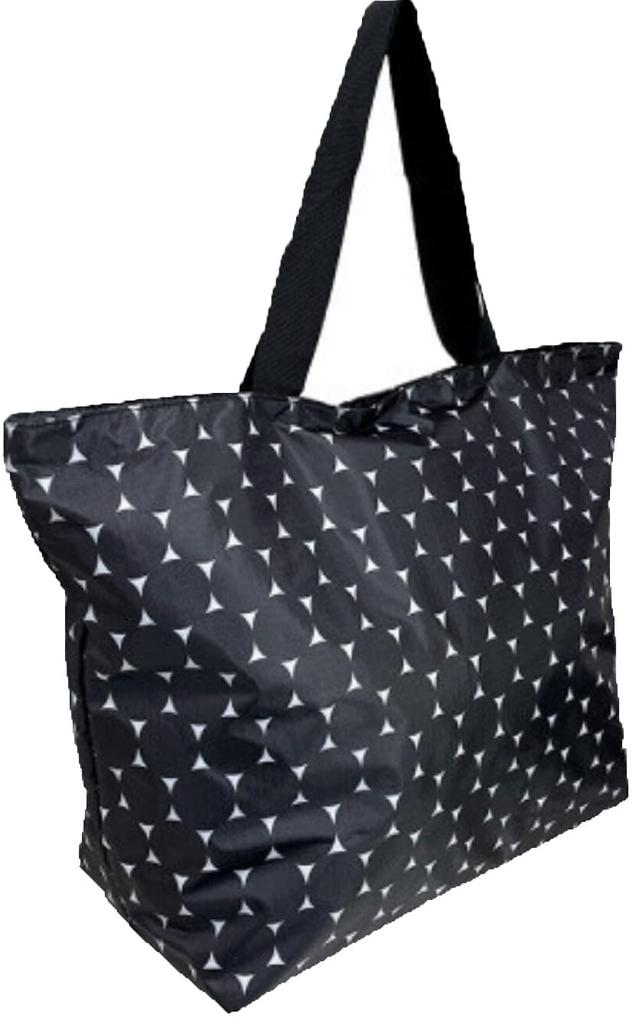 Large Capacity Tote Bag A3 Size Durable Ripstop Fabric Convenient Shoulder Strap 3 Inner 1 Outer Pocket Stylish Polka Dot Pattern X H40 X D20cm