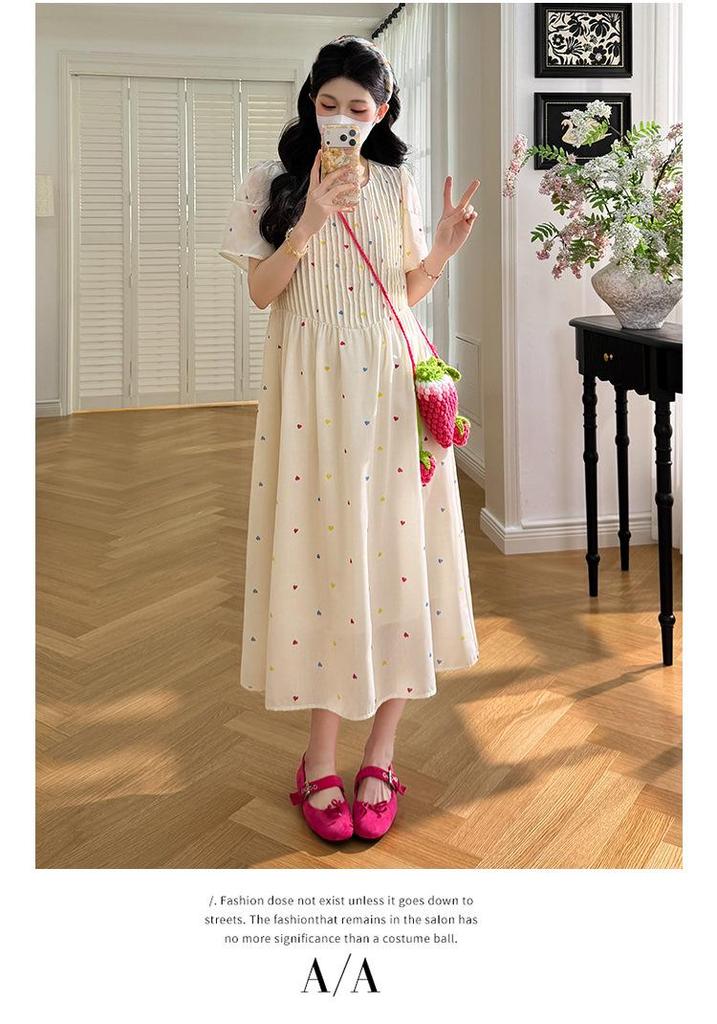 2026 Summer French Style Maternity Dress: Stylish & Thin, Mid-Length, Plus Size, Korean Version